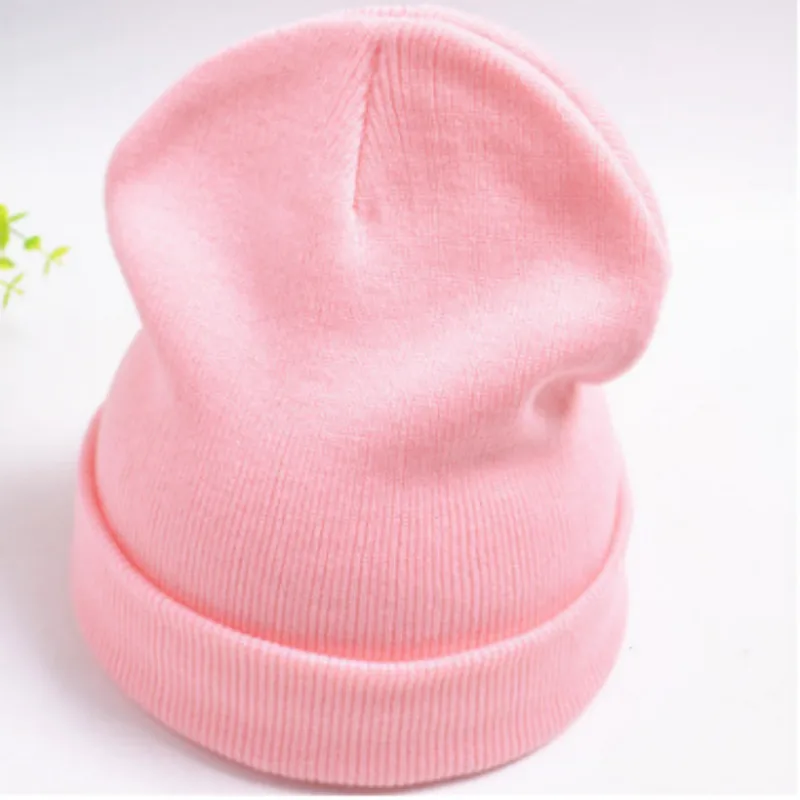 Женская Вязаная Шапка бини Skullies на весну и осень повседневная однотонная вязаная