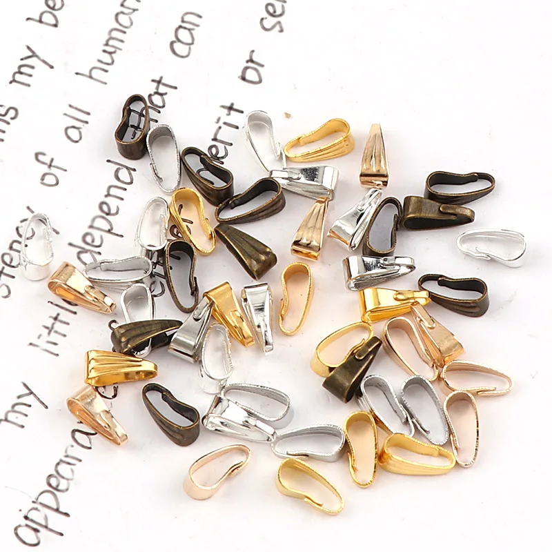 

6x8mm Metal Clasps Pinch Clips Bails Charm Melon Seeds Buckle Pendant DIY Necklace Bracelet Connectors Jewelry Findings