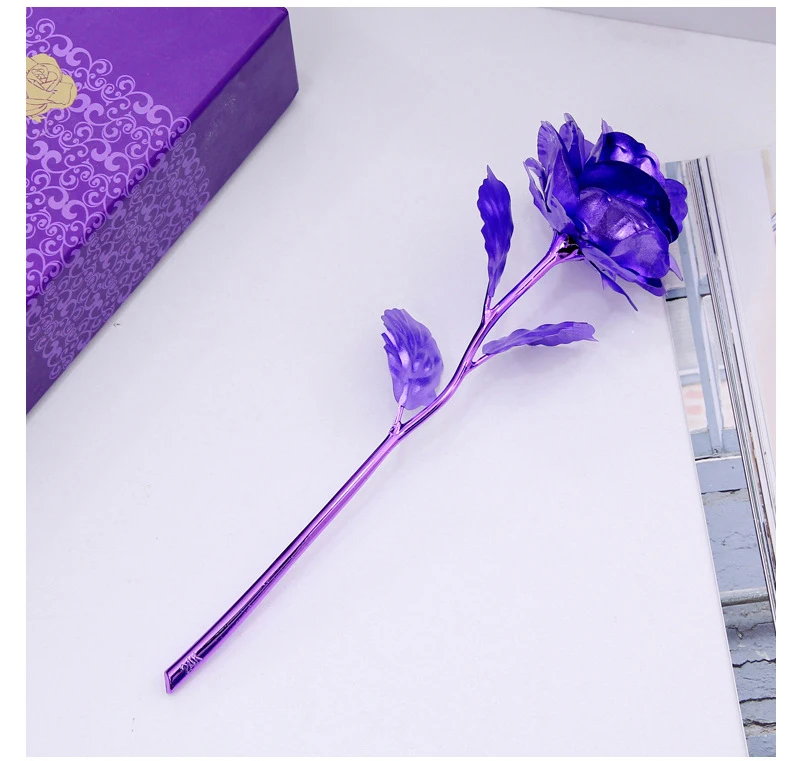 

Valentine's Gift 24k gold rose lover's flower 25cm length (with card), (open)