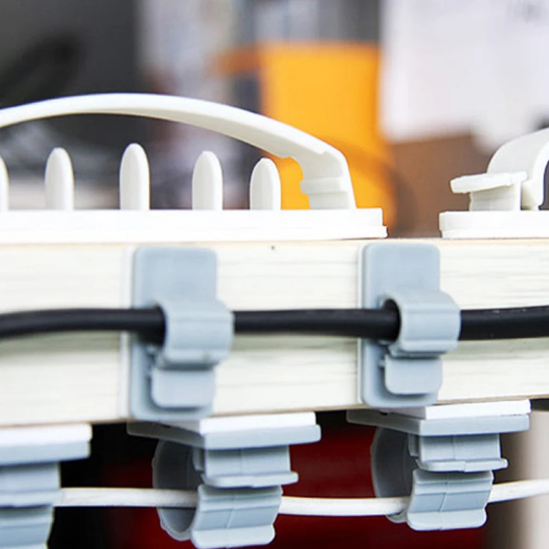 10 шт./пакет самоклеящаяся Пряжка провод для кабеля пластиковые зажимы стяжки