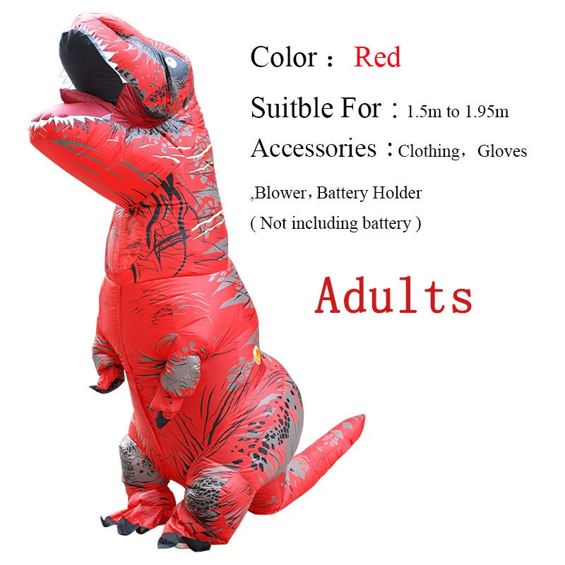 Ault Red T-REX надувной костюм-талисман для детей, взрослых, аниме, косплей, динозавр, животное, комбинезон, подарок на день рождения для пати, косплей, Disfraz - Цвет: Ault Red