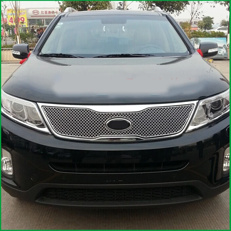 Для KIA Sorento 2013 2014 из нержавеющей стали передний бампер сотовая Центральная