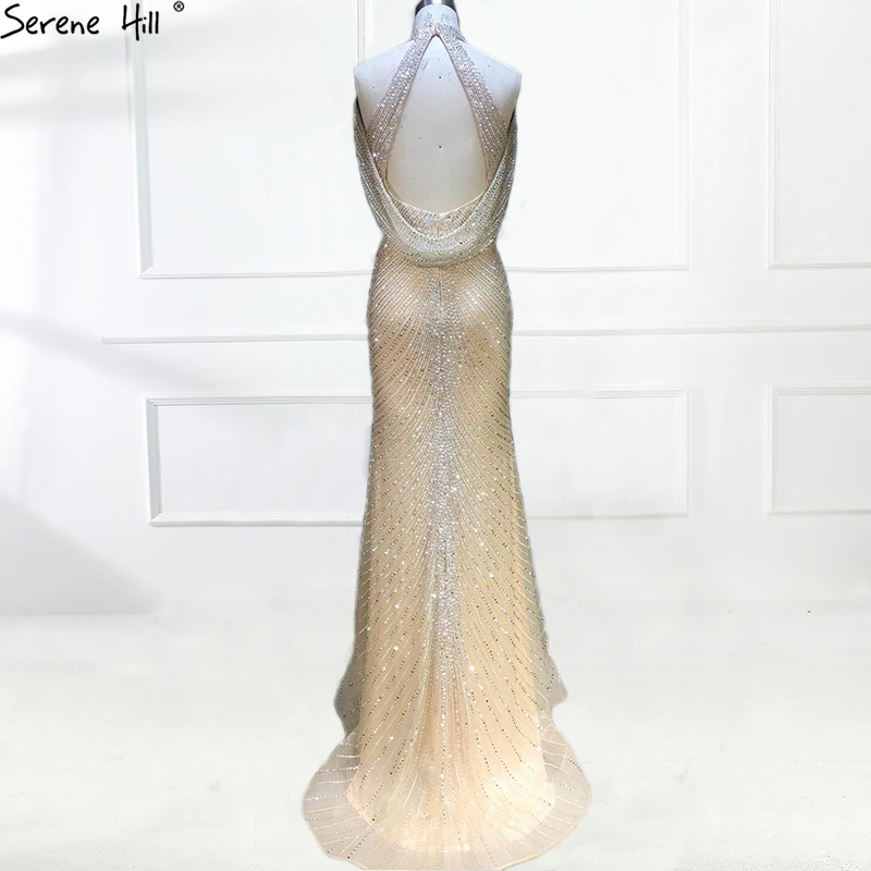 Sexy Long Arabic Turkish Champagne Beaded Sequin Mermaid Formal Evening Party Prom Gown Dress New Abiye Gowns 2020 BLA6557 | Свадьбы и