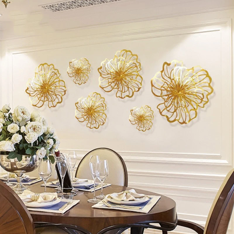 Modern Wrought Iron Flower Wall Decoration Hanging Ornaments Bedroom Livingroom Sofa Background Sticker Mural Crafts | Дом и сад