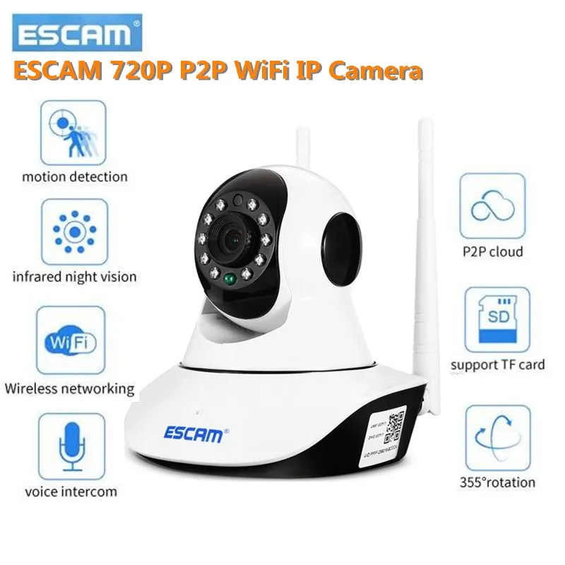 ESCAM G02 720 P P2P Wi Fi IP Камера 10 светодиодный Ночное видение телеметрией Функция