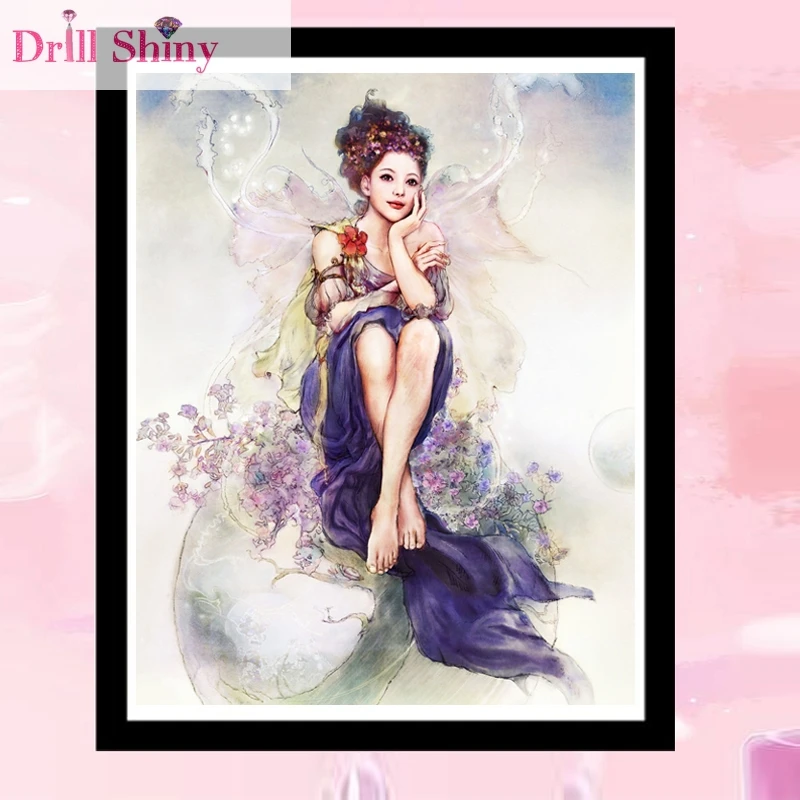 

CNA 5D DIY Diamond Painting Portrait Mosaic Square Diamonds Fairy Cross Stitch Ribbon Embroidery Home Decor