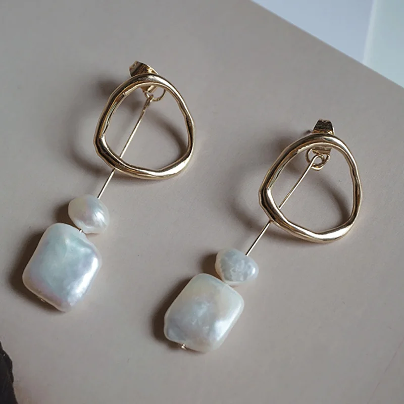 GWACC корейские жемчужные серьги-капли для женщин винтажные геометрические