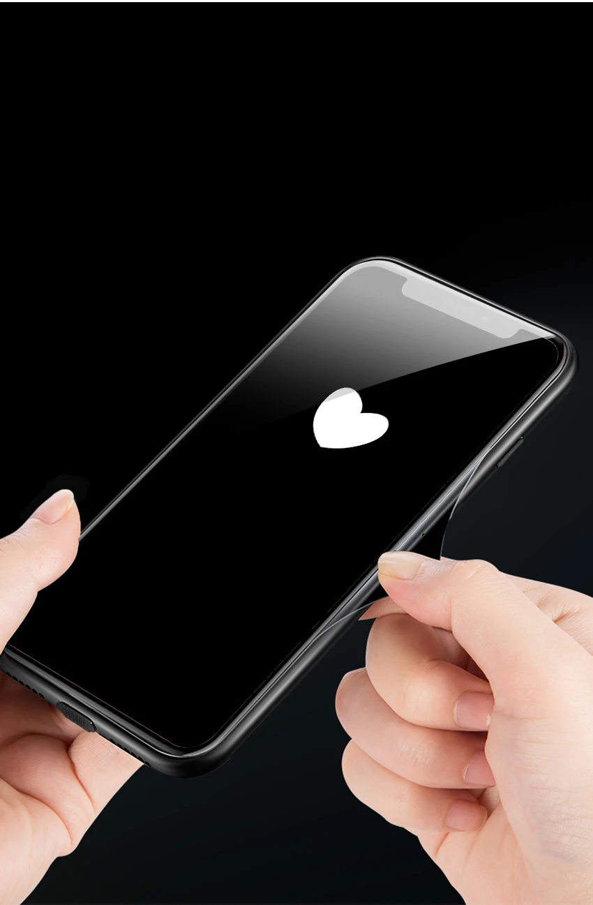 Mofi умный светодиодный светящийся чехол для телефона для iPhone X чехол s задняя крышка для Apple iPhone 5,8 дюймов милый Блестящий стеклянный чехол s