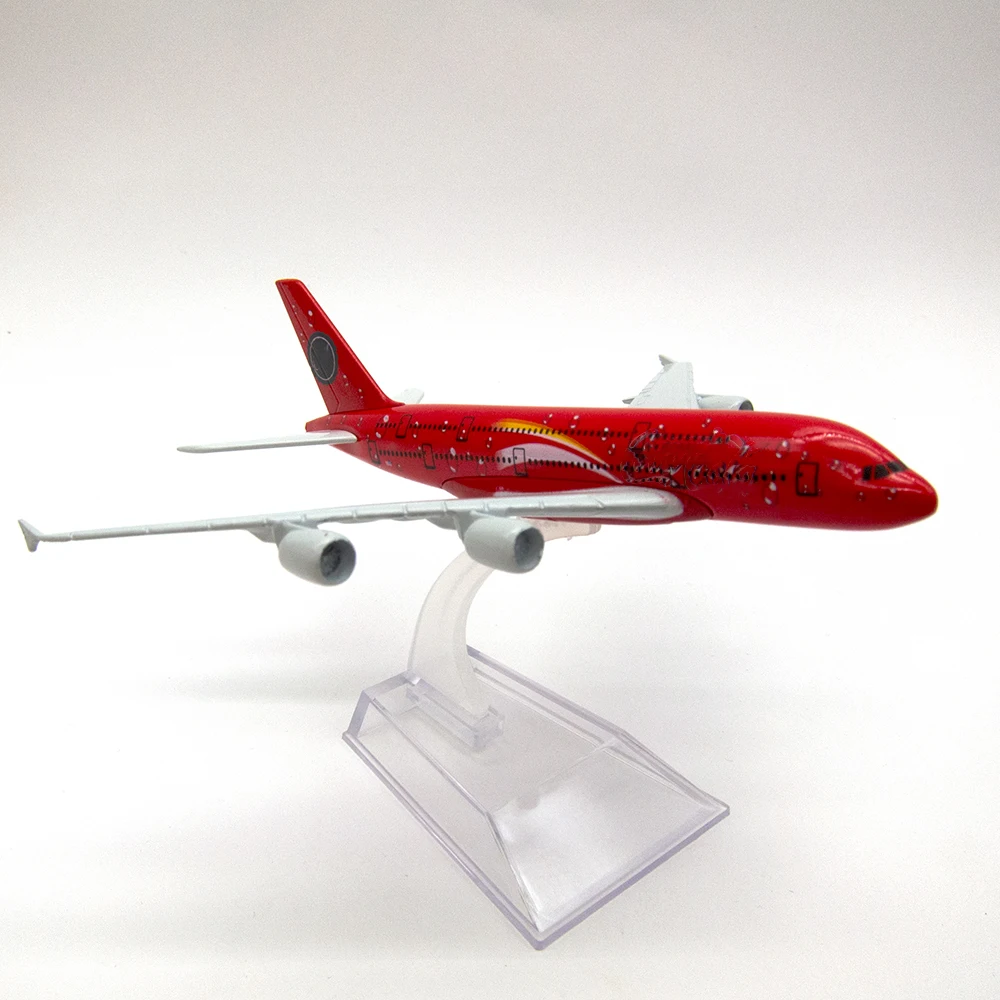 1/400 масштаб самолет красный Airbus A380 16 см сплав модель самолета игрушки Дети