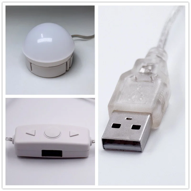 

10 Bulb USB Night Lamp LED Vanity Mirror Lights Kit with Dimmable Light Bulbs Lighting Fixture Strip for Makeup Vanity Table Set