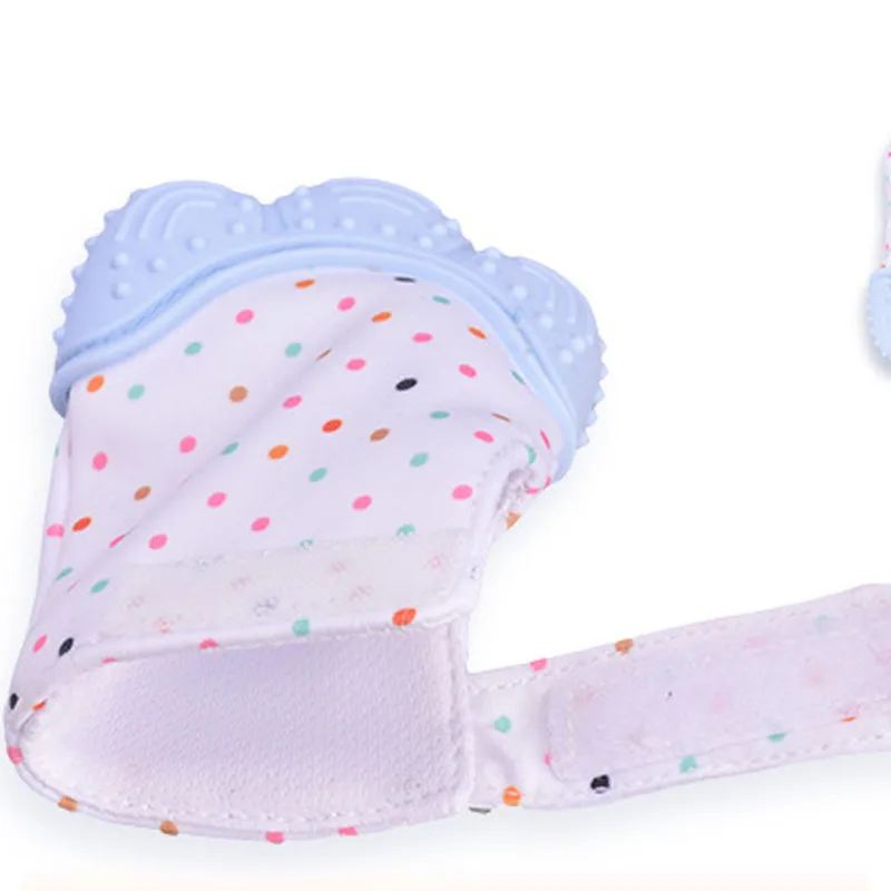 Baby Silicone Mitts Teething Mitten Glove Sound Teether Newborn Chewable Nursing Mittens Teether Natural stop Sucking Thumb Toy