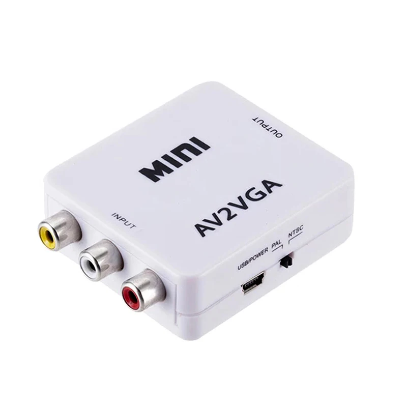 Конвертер Larryjoe HD RCA CVBS AV в VGA мини AV2VGA видео адаптер с 3 5 мм аудио ПК HDTV|Кабели VGA| |