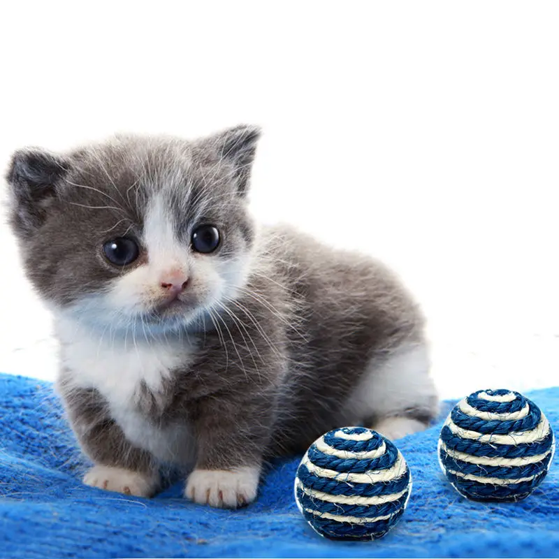 3 шт. кошка игрушка сизаль мяч котенок Забавный шарик тизер жевательный