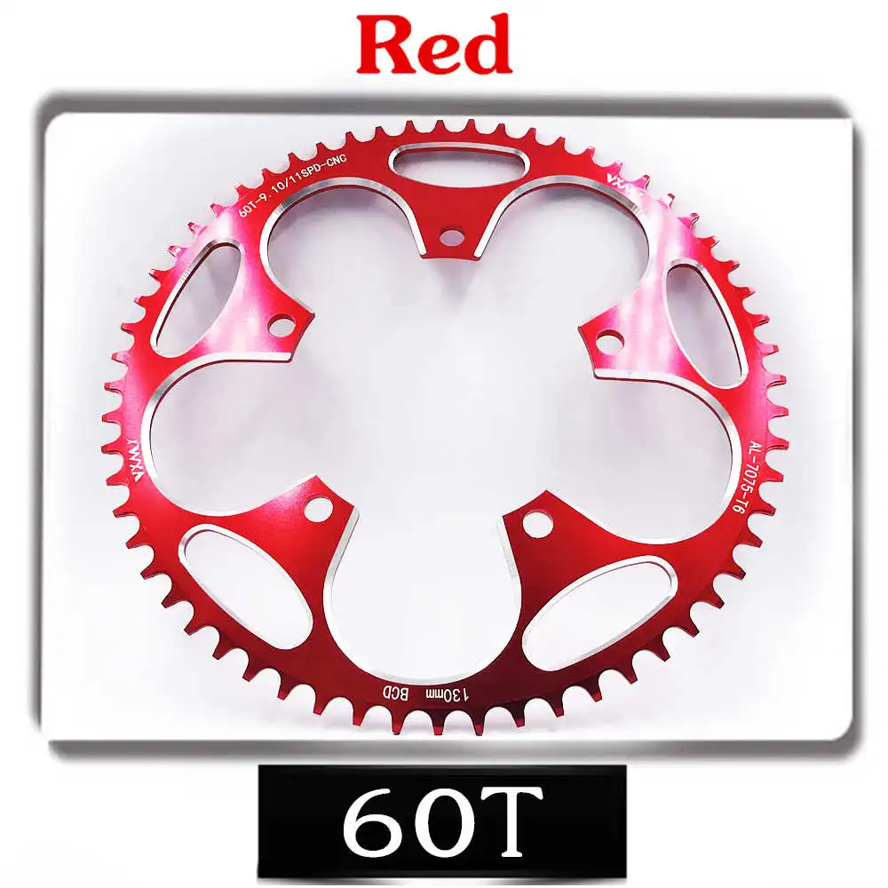 60T Red VXM круглая узкая широкая цепь дорожный велосипед 130BCD 50T 52T 54T56T 58T 60T шатун зубная пластина части 130 BCD - Цвет: 60T Red
