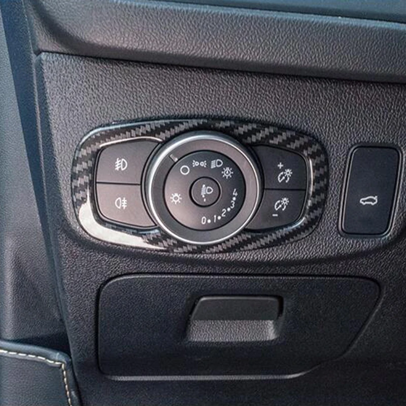 Для Ford Focus 2019 ABS Матовый/углеродного волокна автомобильных фар переключатель