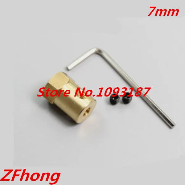 

5pcs 7mm Brass Hex Coupling Coupler Motor Transmission Motor Connector
