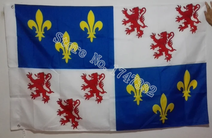 

France Region Picardy Flag hot sell good 3X5FT 150X90CM Banner brass metal holes