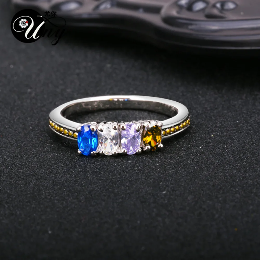UNY Ring 925 Sterling Silver Custom Engrave Rings Family Heirloom Anniversary Mothers Gift Personalized Birthstone DIY | Украшения и