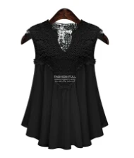 Женская кружевная шифоновая блузка без рукавов большие размеры 5xl|lace blouse|mujeres