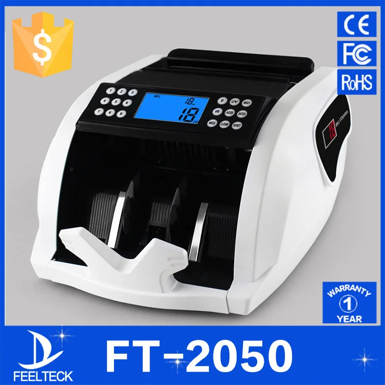 

FT2050 Money Counter New LCD Display Money Bill Counters Counterfeit Detector UV & MG Cash Bank 110V 220V EU US Counting Machine
