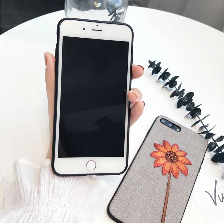 VIAERSON Чехол ручной работы с вышивкой для iPhone X XS чехол 3D винтажный цветок листья