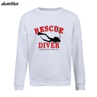 Новая модная повседневная мужская флисовая толстовка для подводного поиска и спасения: Rescue DIVER, толстовка с принтом в стиле хип-хоп, пальто, топы