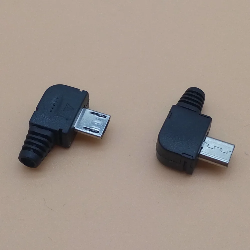 10 комплектов Micro 5P USB штекер Тип припоя Хвостовая зарядка штепсельная вилка 90