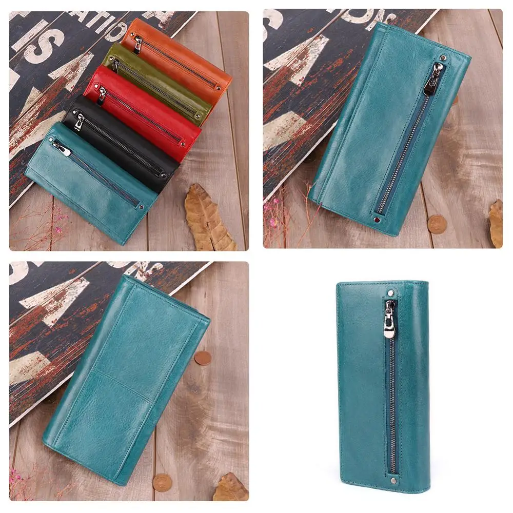 GENODERN Rfid натуральная кожа женские кошельки женский модный клатч кошелек женская