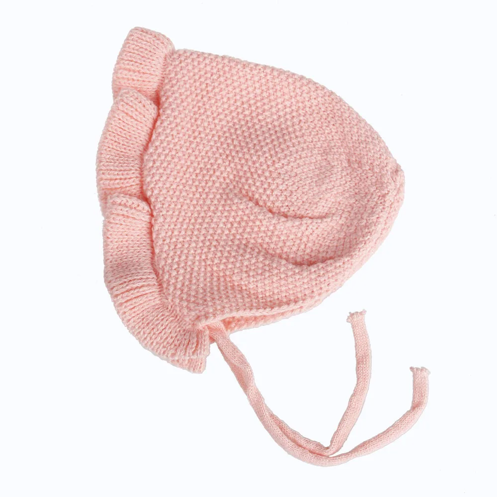

Autumn Girl Hat Infant Baby Lotus Leaf Knitted Tire Cap Sweet Lovable Lace Palace Hat