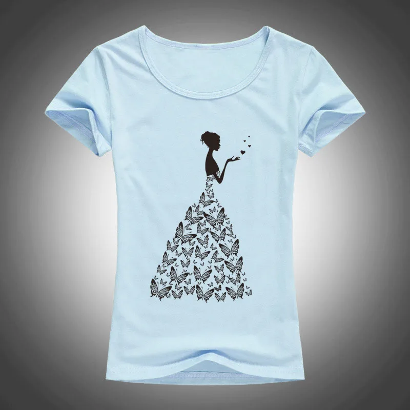 2017 модная красивая свадебная футболка с бабочкой Женская Новинка крутая