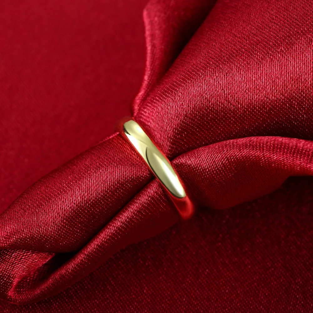 WOOKER Оптовая Золото Цвет Кольца Простой Дикий Гладкий Палец Кольцо Для Женщин