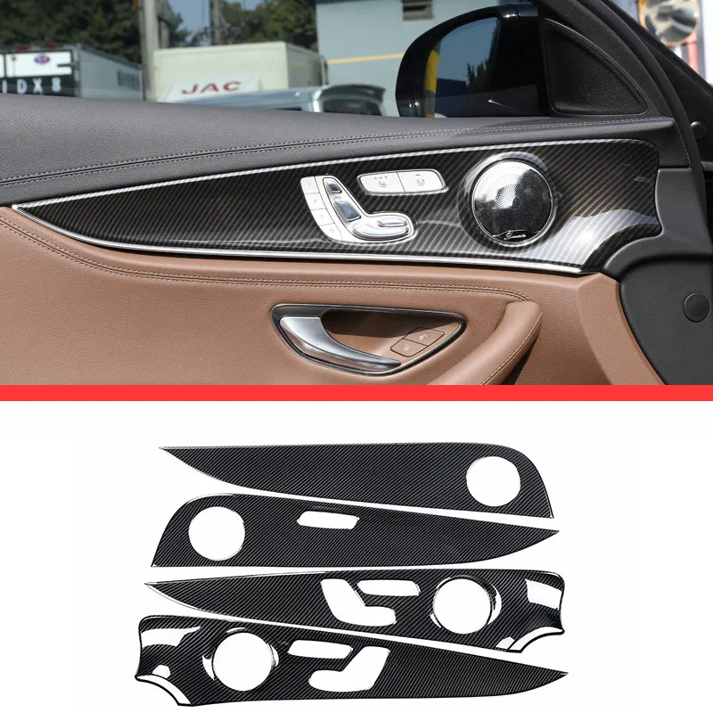 4 шт. хромированные панели для отделки дверей Mercedes Benz E Class W213 E200l E300l ABS|benz e|mercedes