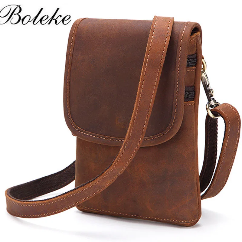 Бренд Для мужчин Crazy Horse Натуральная Кожа Фанни талии пакет мужской Crossbody сумка крюк ремень Петля Хип Bum Мешок 2045