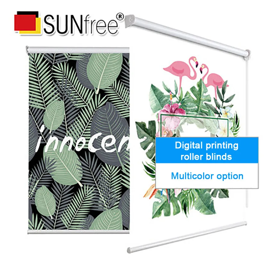 Digital Printing Электрические жалюзи зебра с дистанционным управлением, Индивидуальный размер, полиэстер, ткань, моторизованные жалюзи, рулонные шторы для дома, офиса, отеля - Цвет: Digital Printing