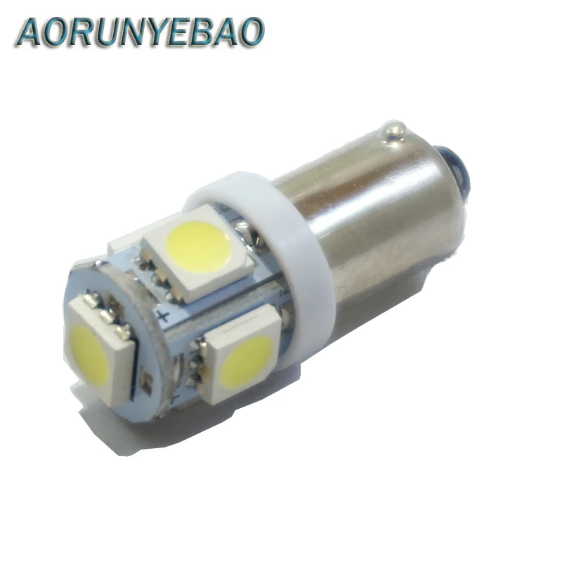 AORUNYEBAO 10 шт. BA9S T11 T4W светодиодные лампы 5LED 5050 SMD стайлинга автомобилей на танкетке с