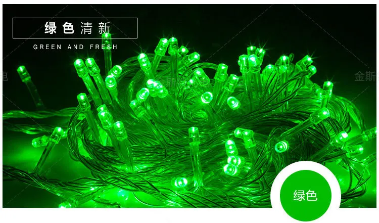Рождественские огни, наружное украшение, 10m100LED гирлянды, Новогодняя гирлянда Noel для свадебной вечеринки, рождественские украшения для дома. J