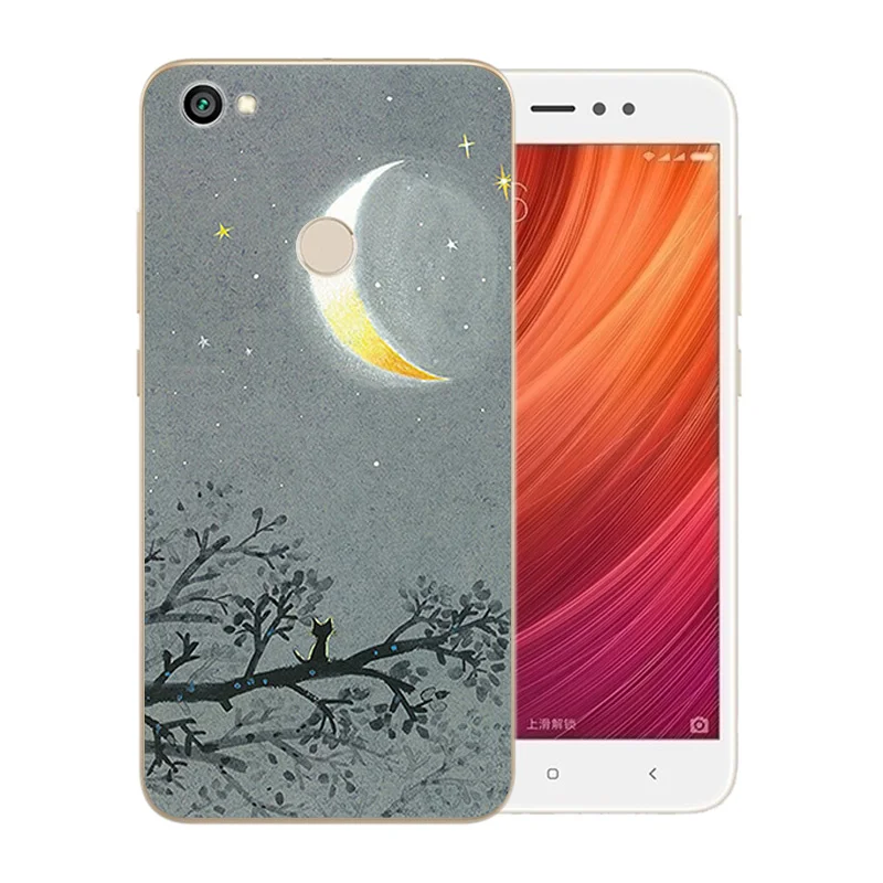 Phone Cases 5.5 inch For Xiaomi Redmi Note 5A Prime Fingerprint Silicone Space Moon Pattern Cover for Hongmi Pro Shells |