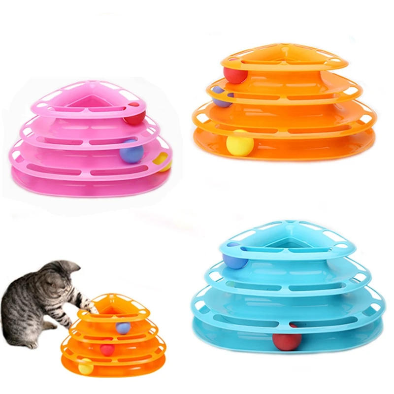 

Funny Pet Cat kitten Crazy Ball Disk Interactive Amusement Plate Trilaminar Toy