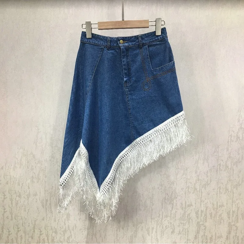 Женская джинсовая юбка TWOTWINSTYLE летняя с высокой талией|Женские юбки| |