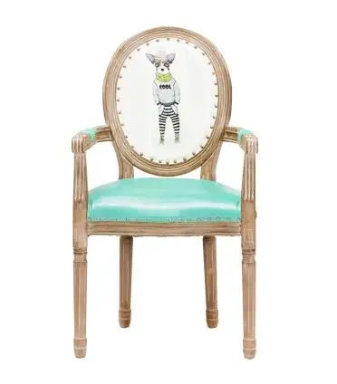 

European American retro chair dining chair modern minimalist home Nordic solid wood restaurant nail shop chair backrest.