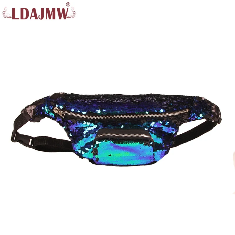 LDAJMW Colorful Sequins Waist Bag Women Men Belt Women's Purse Cell Phone Pocket Fanny Pack Crossbody|mens belt bags|waist bagfanny pack |