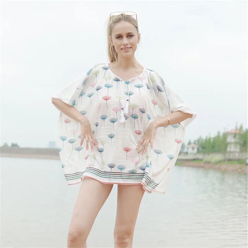 SUMEIKE 2018 Горячая Летняя тонкая накидка морской Туризм Отдых Солнце блузка