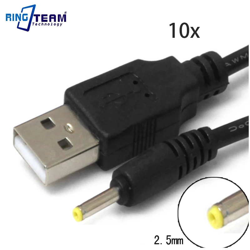10 шт./партия 2,5-Foots USB зарядный кабель для DC 2,5*0,7 мм разъем/разъем для Cube Onda Sanei vido PLOYER SMARTQ freelander Tablet PC