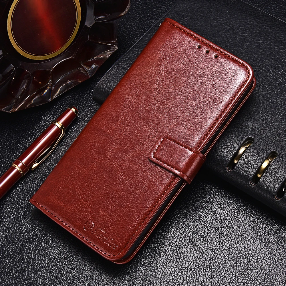 Кожаный чехол бумажник TOMKAS для Huawei P Smart 2019 откидной с подставкой мягкий