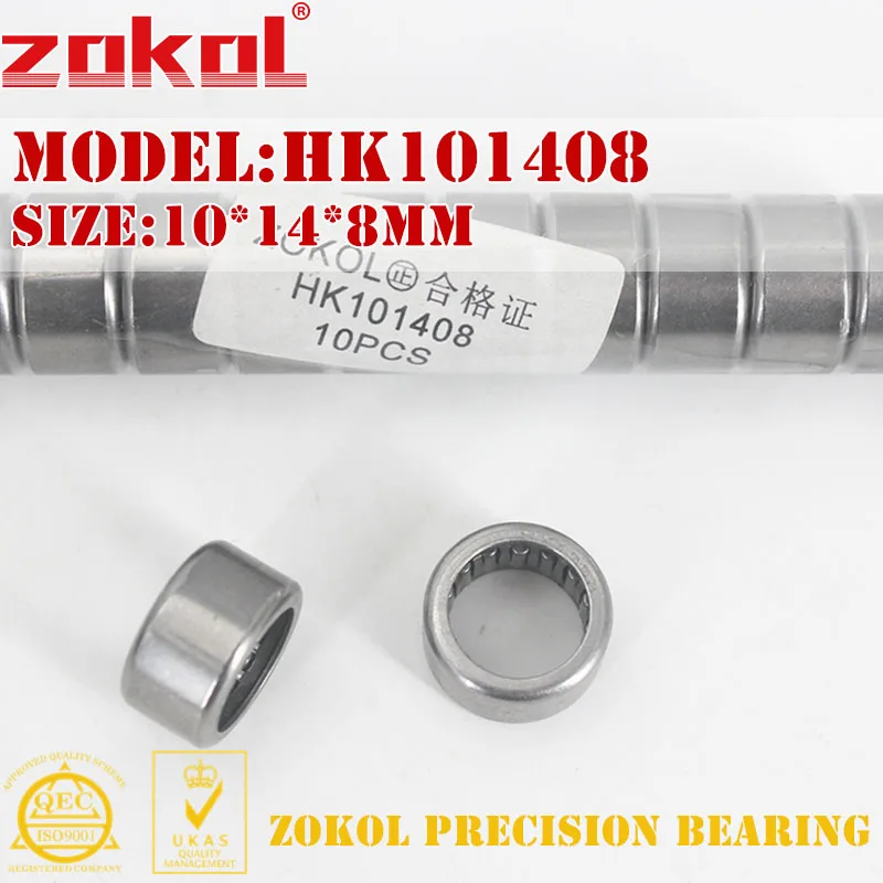Подшипник zokol HK1008 HK1010 HK1012 HK1015 игольчатый роликоподшипник плавающего 10*14*8/10/12/15 мм - Цвет: HK101408(HK1008)