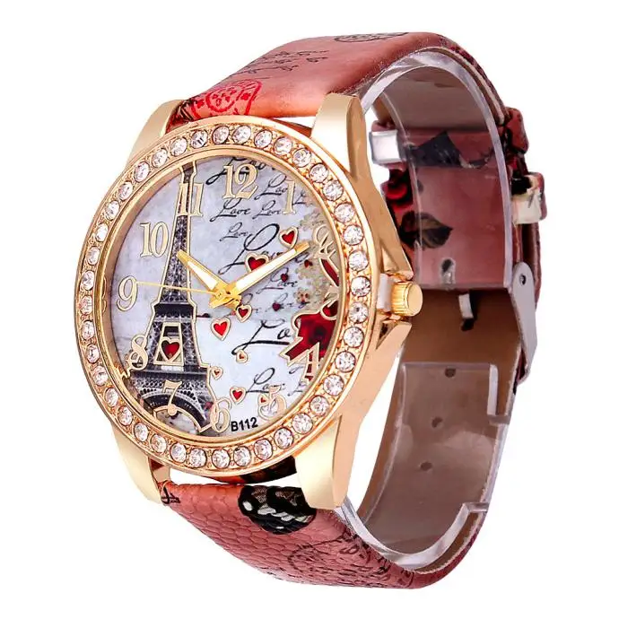 Splendid vintage paris eiffel tower women's quartz watch women girls ladies students casual diamond wristwatch female relojes | Наручные