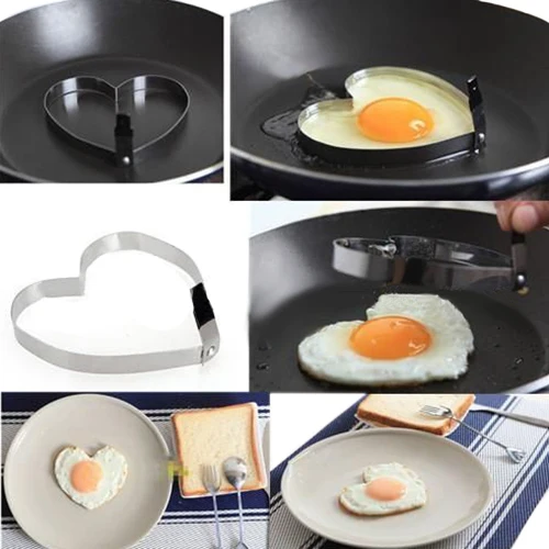 Новинка 2017 года Кук Fried Egg Пан Cake нержавеющей стали Сердце Shaper Плесень торт