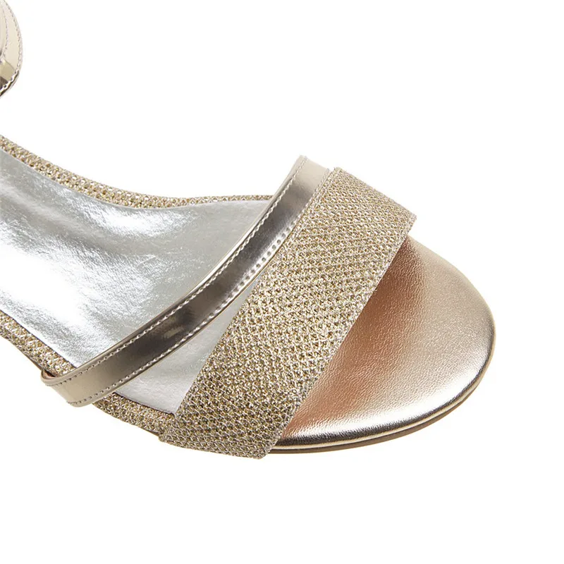 YMECHIC/женские босоножки золотистого и серебристого цвета сезон лето женская обувь