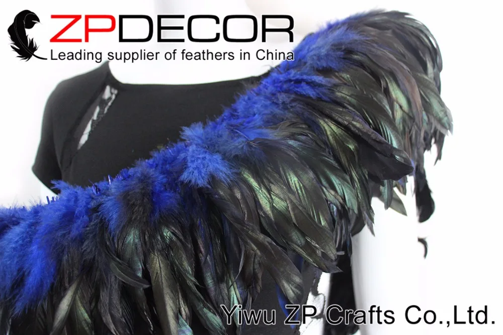 Zpdecoration петух перо 6 8 дюймов ручная работа Королевский синий натянутый шлаппен