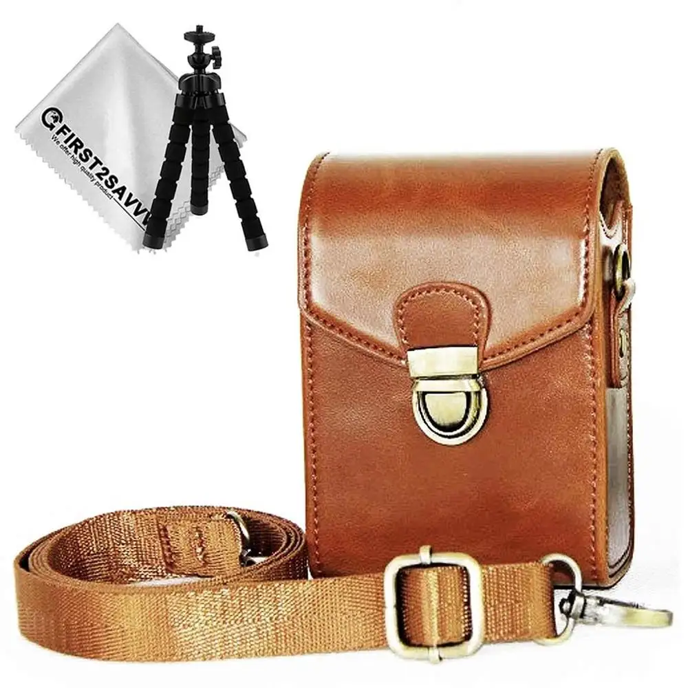 Чехол для камеры из искусственной кожи с ремешком Panasonic Lumix DMC TZ200 TZ100 TZ110 TZ91 TZ90 TZ95 ZS70